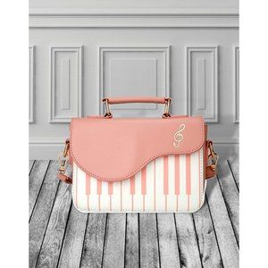 NOVELTY PINK PIANO MUSICAL STATEMENT CROSSBODY BAG HANDBAG